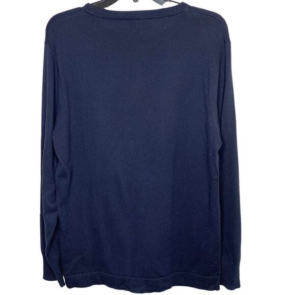 J CREW Mens Blue Crew Neck Pullover Sweater EUC Sz M Cotton Lightweight H3580 - Picture 4 of 10